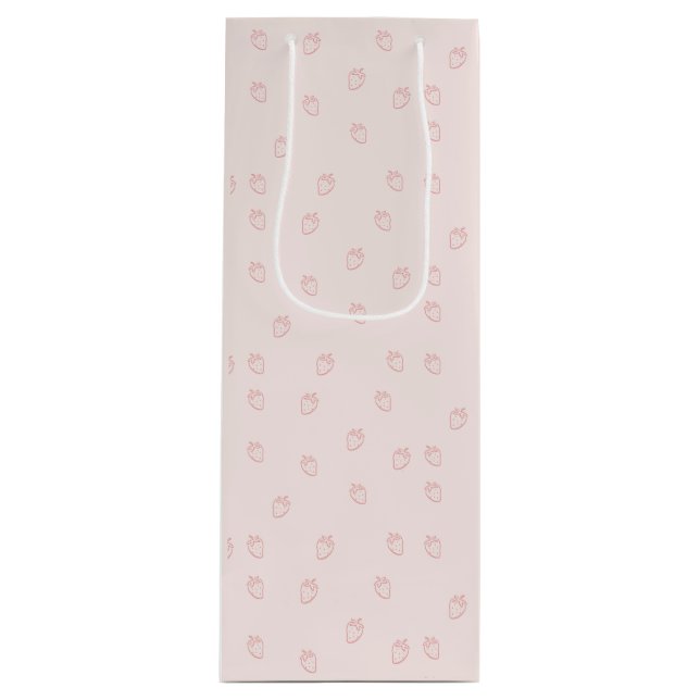  Strawberry Minimalism Wine Gift Bag (Front)