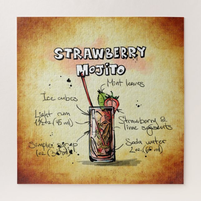 Strawberry Mojito 01 Jigsaw Puzzle (Vertical)