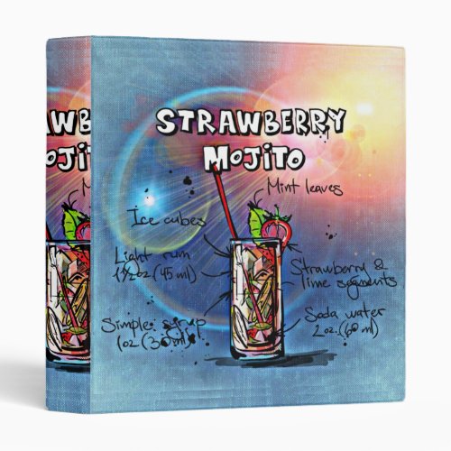Strawberry Mojito 11 of 12 Drink Recipe Sets    3 Ring Binder