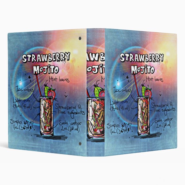 Strawberry Mojito (#11 of 12 Drink Recipe Sets)    3 Ring Binder (Background)
