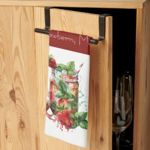 Strawberry Mojito Red and White  Kitchen Towel