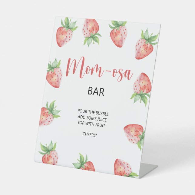 Strawberry \ Mom-osa bar  Pedestal Sign (Front)