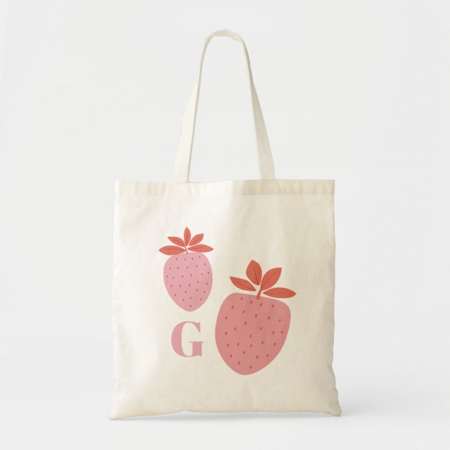Strawberry Monogram Tote Bag (Front)