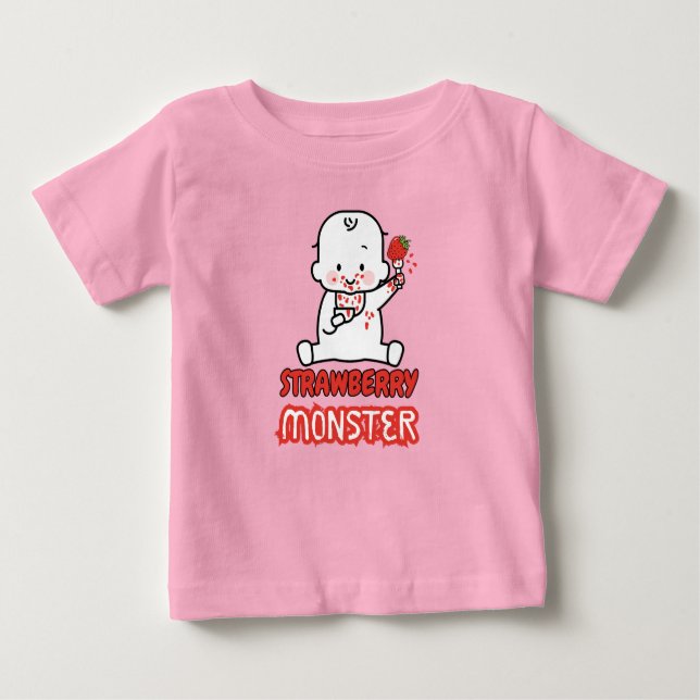 Strawberry Monster Baby T-Shirt (Front)