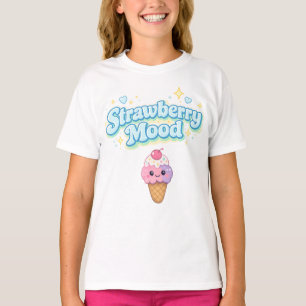 Strawberry Mood Cute Retro Kids T-Shirt