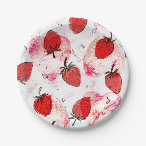 Strawberry Moon Dreams Paper Plates