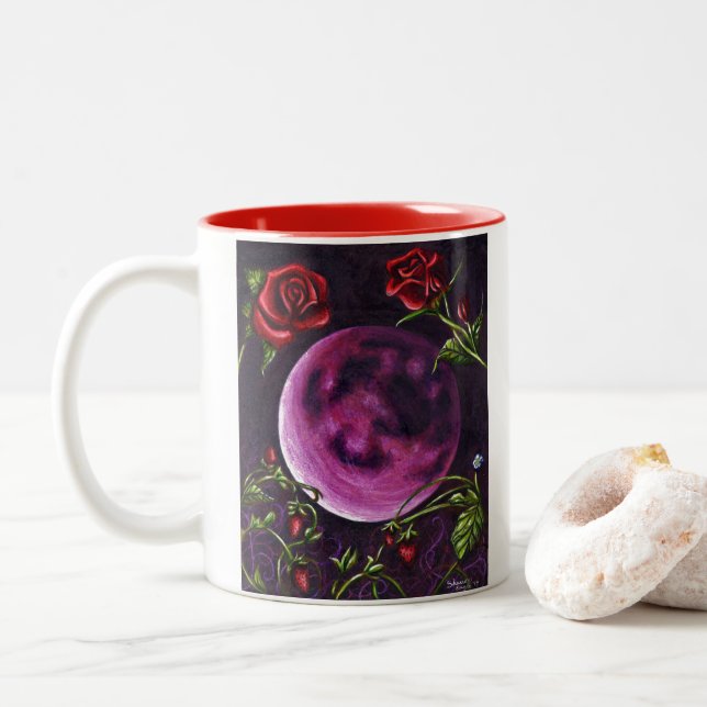 Strawberry Moon Two-Tone Coffee Mug (With Donut)