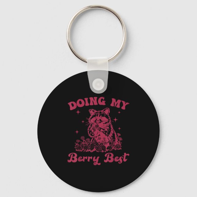 Strawberry Motivation Cute Berry Lover  Keychain (Front)