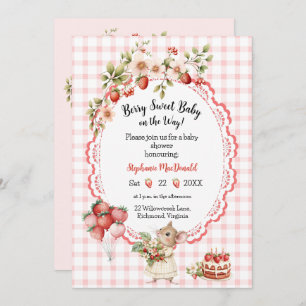 Strawberry Mouse Baby Shower Invitation