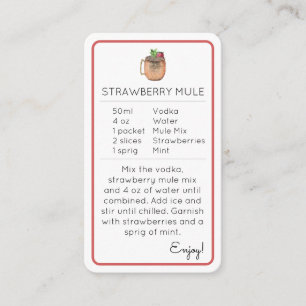 Strawberry Mule Mini Cocktail Recipe Card
