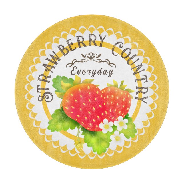 Strawberry Mustard Cutting Board (Front)