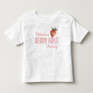 Strawberry Name 1st Berry First Birthday Toddler T-shirt