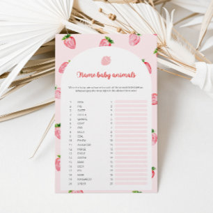 Strawberry Name Baby Animals Baby Shower Game