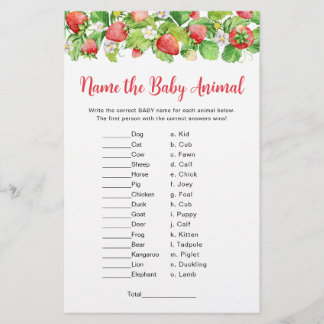 Strawberry Name the Baby Animal Game