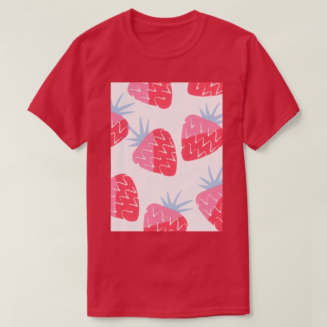 Strawberry Natural Summer Pomp T-Shirt (Design Front)