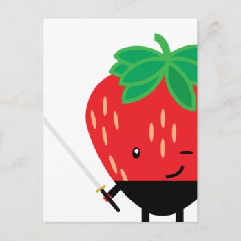 Strawberry-ninja Postcard by Zoomages at Zazzle