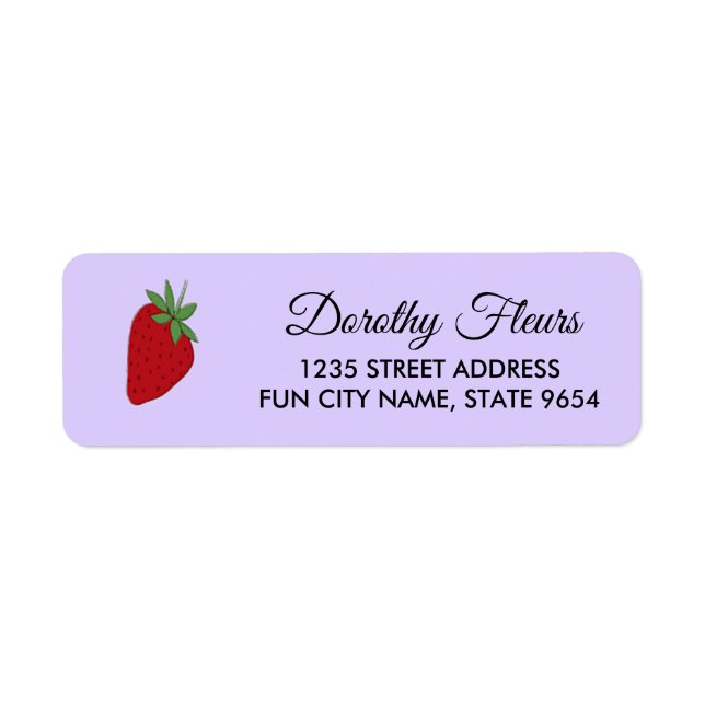 Strawberry on purple label (Front)