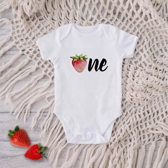 Strawberry ONE Birthday Baby Bodysuit (Creator Uploaded)