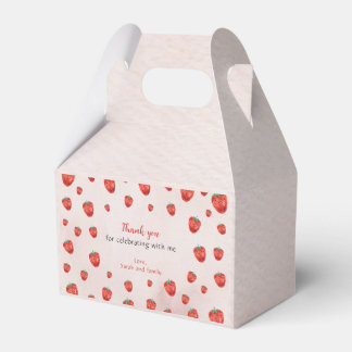 Strawberry One Birthday Favor Boxes