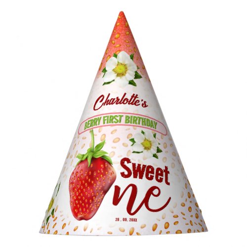  Strawberry ONE First Birthday Party Hat