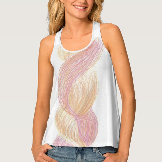 Strawberry Orange braid Faux Canvas Print Tank Top (Front)