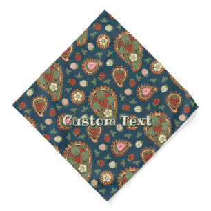 Strawberry Paisley Pattern Bandana
