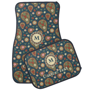 Strawberry Paisley Pattern Car Floor Mat