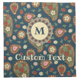 Strawberry Paisley Pattern Cloth Napkin