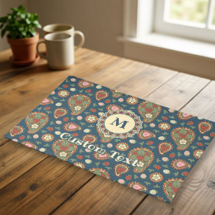 Strawberry Paisley Pattern Cloth Placemat