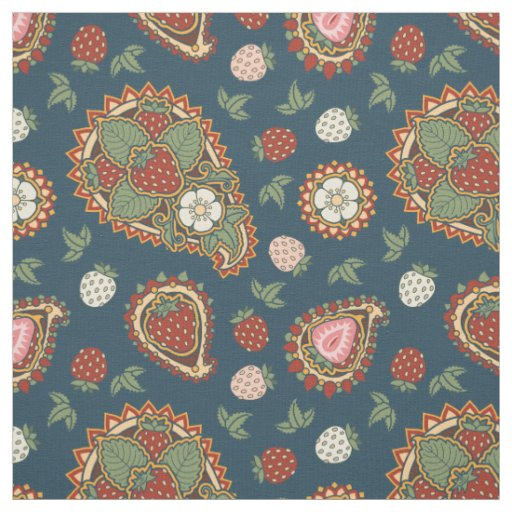 Strawberry Paisley Pattern Fabric
