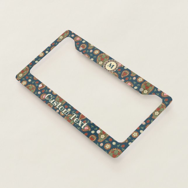 Strawberry Paisley Pattern License Plate Frame (3/4)