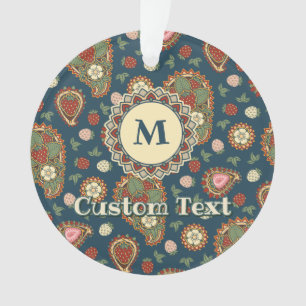 Strawberry Paisley Pattern Ornament