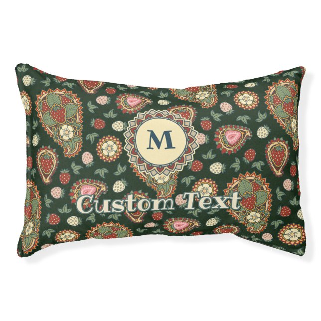 Strawberry Paisley Pattern Pet Bed (Front)