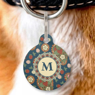 Strawberry Paisley Pattern Pet ID Tag