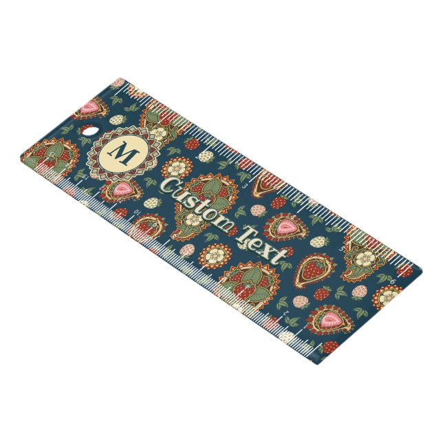 Strawberry Paisley Pattern Ruler (Angled)
