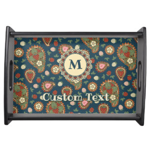 Strawberry Paisley Pattern Serving Tray