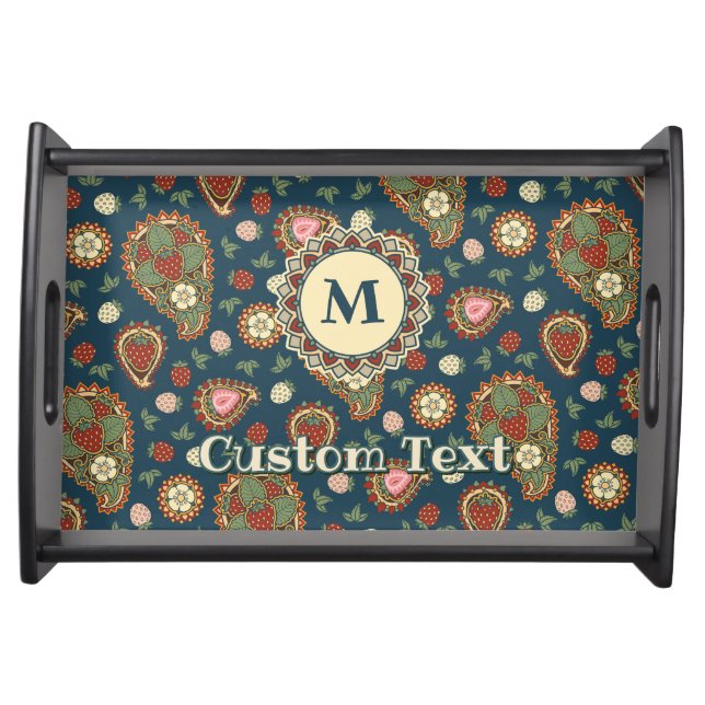 Strawberry Paisley Pattern Serving Tray (Front)