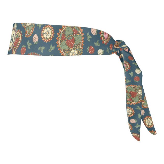 Strawberry Paisley Pattern Tie Headband (Rotate 90)