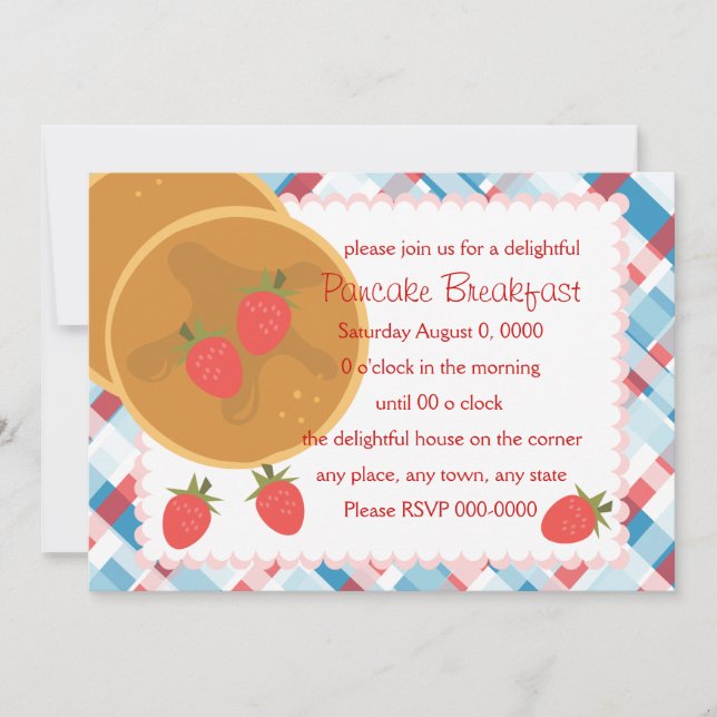 Strawberry Pancake Invitation (Front)