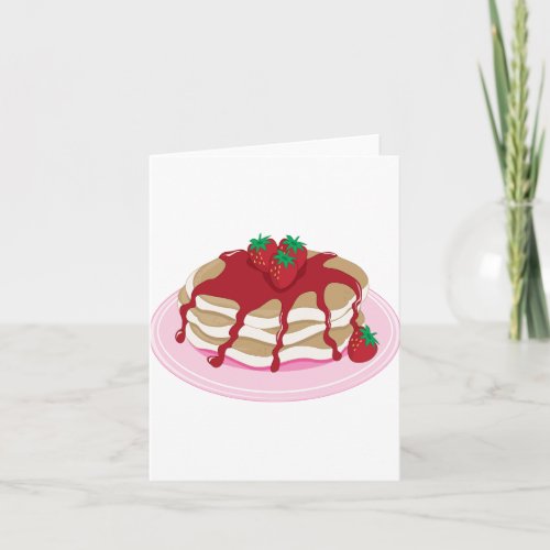 Strawberry Pancakes Note Cards