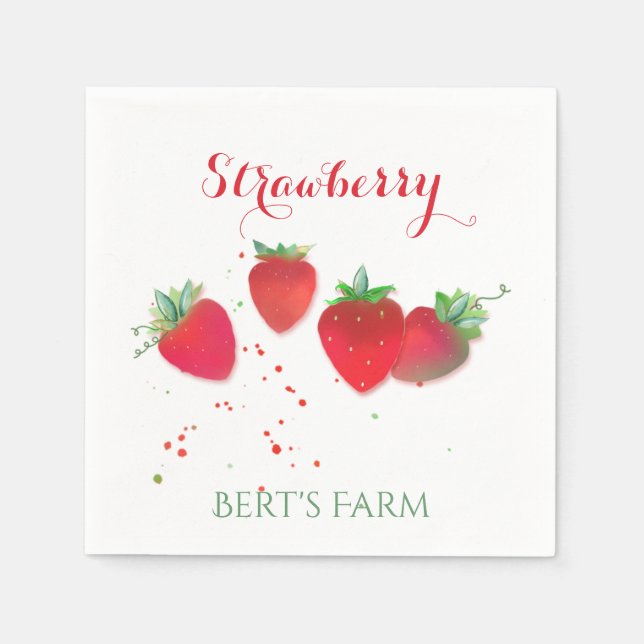 Strawberry Paper Napkins (Front)