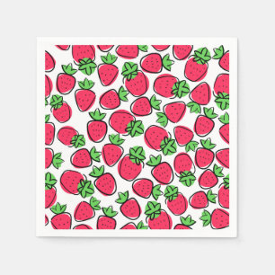 Strawberry Paper Napkins, Summer Fruit Party Napkins