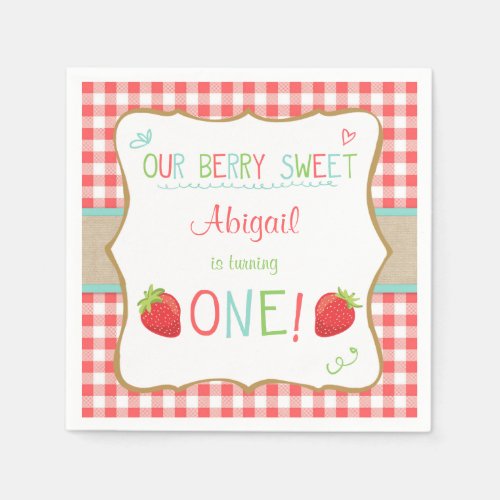 Strawberry Paper Napkins Summer fruit Picnic