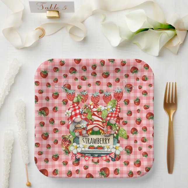 Strawberry Paper Plate (Wedding)