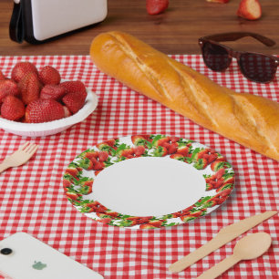 Strawberry paper plates
