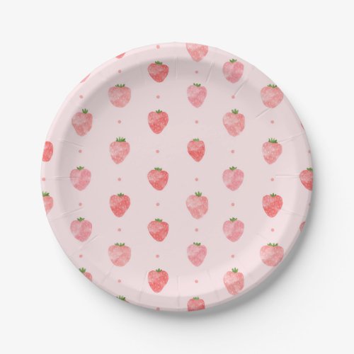 Strawberry Paper Plates  Watercolor Berry