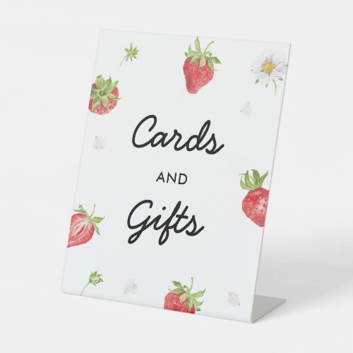 Strawberry Party Cards and Gifts Table Sign