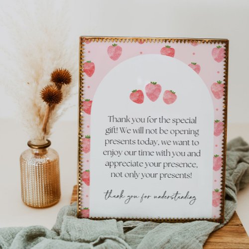 Strawberry Party Gifts Sign