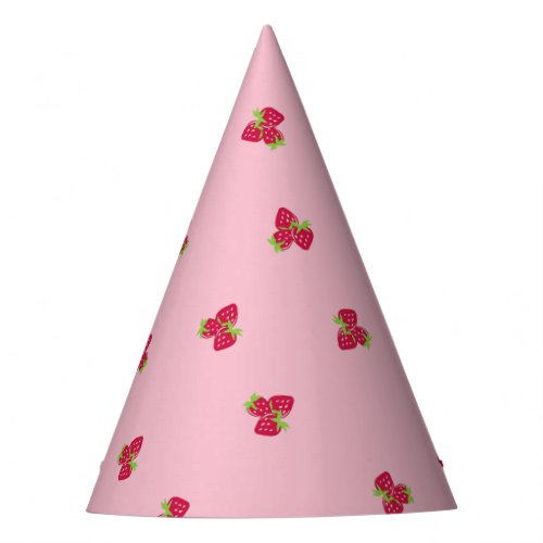 Strawberry Party Hat Pink Back