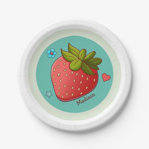 Strawberry Party Personalized Paper Plates